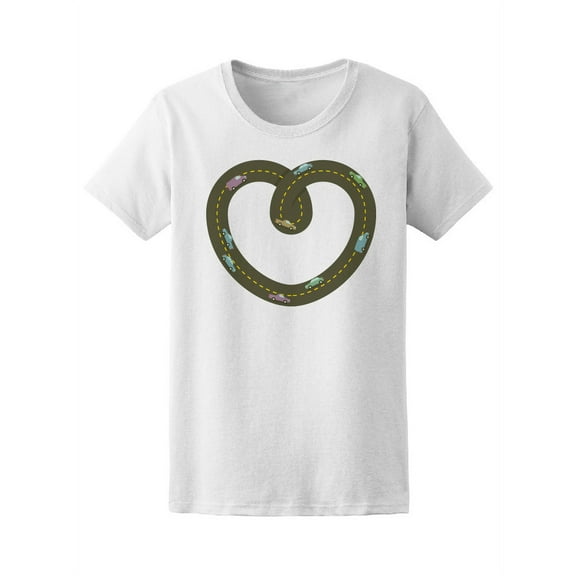 Paper Road In Heart Shape Tee Women's -Image by Shutterstock