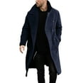 thumbnail image 2 of QHFBli Slim Fit Mens Trench Coat Mens Autumn Double Slim Windbreaker Coat with Lapel Pocket and Adjustable Belt for Stylish Navy XXL, 2 of 7