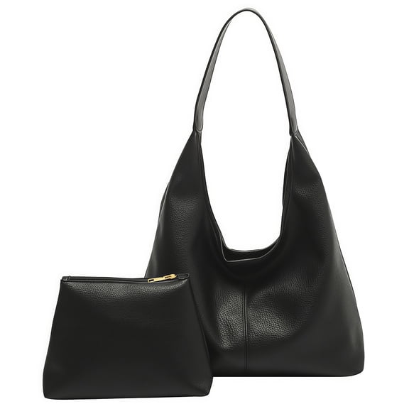 Women's Large Tote Bag with Small Pouch, Soft Faux Leather Shoulder Handbag for Work, Travel and Daily Use
