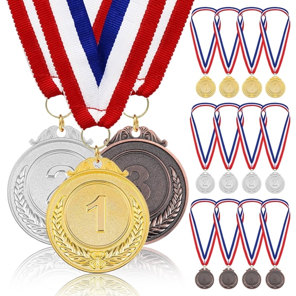 15pcs Gold Silver Bronze Metal Children's Sports Medals