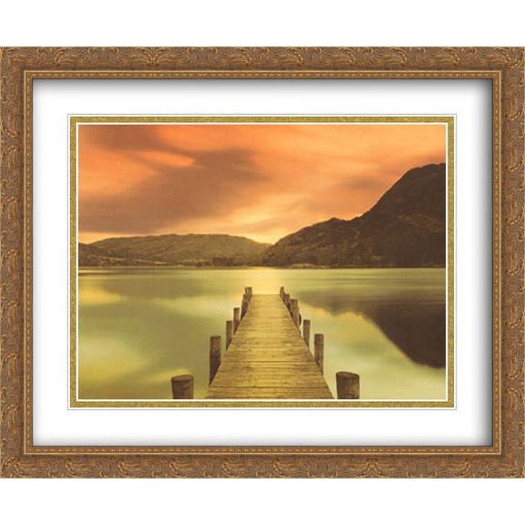 Ullswater, Glenridding, Cumbria 2x Matted 36x28 Large Gold Ornate Framed Art Print by Mel Allen