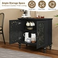thumbnail image 2 of MROJISC 31.5" Tall 2-Door Openwork Carving Accent Cabinet with Solid Wood Legs, Black, 2 of 5