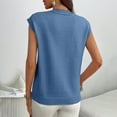 thumbnail image 4 of Rezuofi Womens Cap Sleeve Sweater Vest Crew Neck Casual Loose Knit Summer Lightweight Pullover Tank Tops, 4 of 8