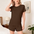 thumbnail image 4 of EnJoCho Girls 2 Piece Summer Outfits Girls Vacation Shirts for School Summer Camp Tween Short Sleeve Crew Neck T Shirt Elastic Waist Shorts Matching Set Pockets Athletic Sets, 4 of 9