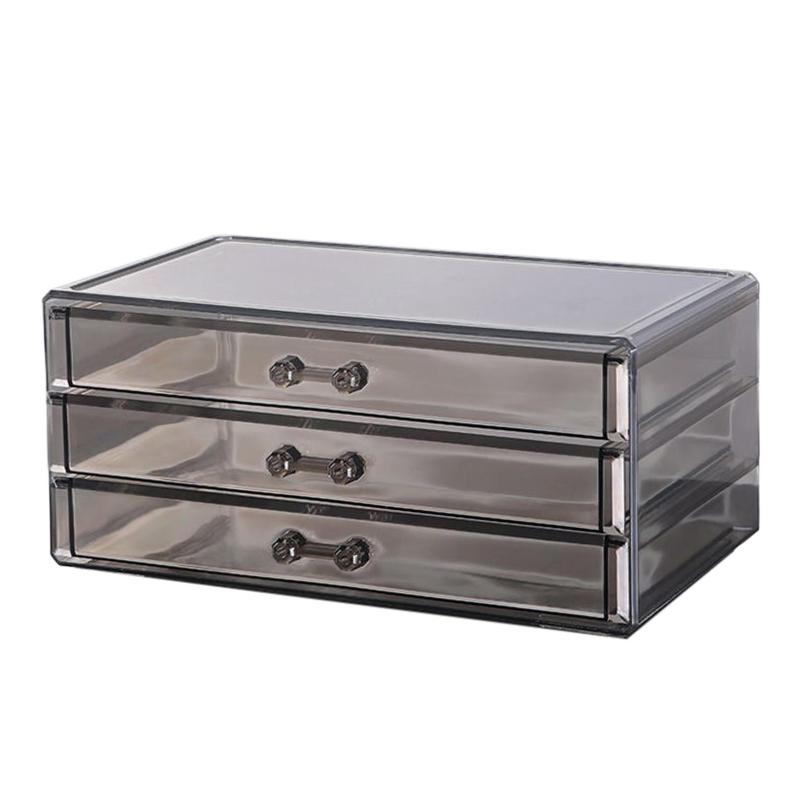 kowaku Desk Organizer with Drawers, Multiuse Storage Drawers Case Drawer Storage Container Pen Holder Organizer with Sliding Drawers Three Layer