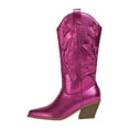 thumbnail image 6 of Mostsola Cowboy Boots Cowgirl Boots for Women Stacked Heel Embroidery Mid Calf Weatern Boots, 6 of 7