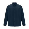 thumbnail image 3 of Fnooota Mens Dress Shirts Long Sleeve, Colored Casual Work Office Business Button Down Shirts Dark Blue Size L, 3 of 5