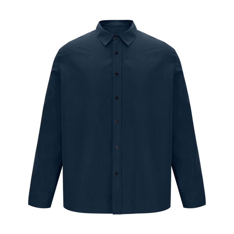 100 polyester mens dress shirts SYMOID Mens Dark Blue Long Sleeve Dress Shirt - 100% Polyester, Wrinkle  Resistant & Easy Care, Classic Spread Collar, S-XXXL for Business & Casual  Occasions,Size 2XL