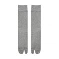 thumbnail image 3 of IWRICH Women's Vertical Stripe Split Toe Socks Japanese Comfortable Breathable Soft Middle Tube Stack Socks Light Gray, 3 of 3