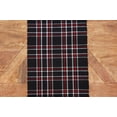 thumbnail image 2 of Poinsettia Red & Black Plaid 100% Cotton Handwoven Christmas Table Runner 13" x 72", 2 of 5