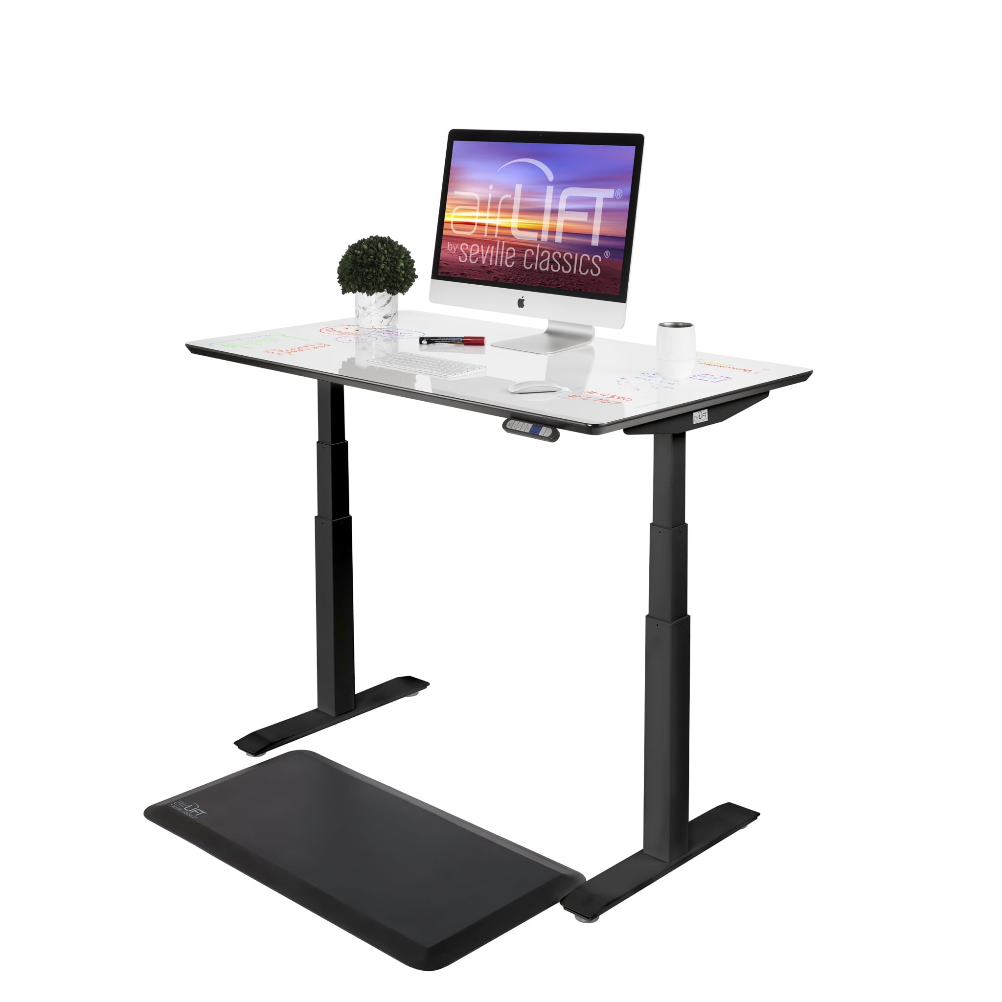 Seville Classics Airlift S3 DryErase Whiteboard Top Electric Height