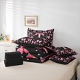 thumbnail image 6 of Manfei Cute Monogram T 7 Pieces Full Size Bedding Sets,Pretty Bow Full Size Bed in a Bag,Black Pink,Black Reversible, 6 of 7