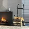 thumbnail image 3 of Firewood Log Space-Saving Rack Cart Carrier, Outdoor and Indoor Wood Rack Space-Saving Mover, Movable Dolly Hauler, 3 of 9