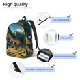 thumbnail image 4 of Yiaed Cute Green Dinosaur Blue Sky Print Backpack, Premium Laptop Backpack, Travel Backpack for Women, Lightweight Backpacks, Comfortable Back Pack-Medium, 4 of 7