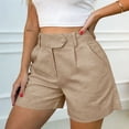 thumbnail image 4 of Shorts for Women Casual and Fashionable High Waist Wide Leg Solid Color Shorts, 4 of 5