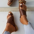 thumbnail image 6 of SBYOJLPB Playful and Colorful Clothing！Fashion Flat Thong Toe Wide Fit Sandals Brown 4.5(35), 6 of 8