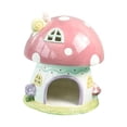 thumbnail image 1 of Escondite para hámster, caseta de juego para mascotas pequeñas, casa para hámster resistente, forma de hongo, encantadora Rosa, 1 of 9