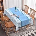 thumbnail image 4 of Rose Floral Rectangle Tablecloth,52x70 Inch,Stain Resistant Rectangle Table Cover for Kitchen Dining Table Decor,Blue, 4 of 7