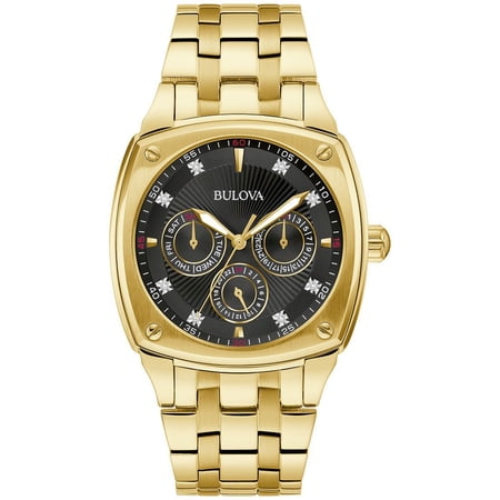 Bulova Men's Diamond Accent Gold-Tone Chronograph Quartz Watch 97D138
