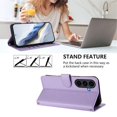 thumbnail image 3 of Wallet Leather Case For Samsung Galaxy S26 FE 5G 6.7",with Card Holder,wristband, Shockproof Kickstand Embossed Love Cat Phone Case,Light Purple,For Galaxy S26 FE 5G, 3 of 8