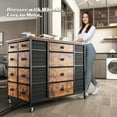 thumbnail image 5 of EnHomee 24 Drawers Dresser & Chests of Drawers Fabric dresser for Closet with Wheels,Rusric Brown, 5 of 10