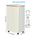 thumbnail image 3 of Efluky Laundry Basket with Wheels,100L Rolling Laundry Hamper with Lid and Removable Bag, Dirty Clothes Basket with Wheels for Laundry Room, Bedroom & Bathroom, Beige, 3 of 8