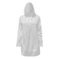 thumbnail image 5 of Women's Long Sleeve Drawstring Hooded T-Shirt Tops Blouses Sweatshirts Round Neck Solid Color Casual Loose Fit for Daily Wear Streetwear Loungewear Fashion Essential Gift for Women, 5 of 8