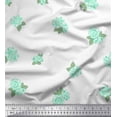 thumbnail image 1 of Soimoi Moss Georgette Fabric Leaves & Rose Night Wear Printed Fabric 1 Yard 42 Inch Wide, 1 of 1