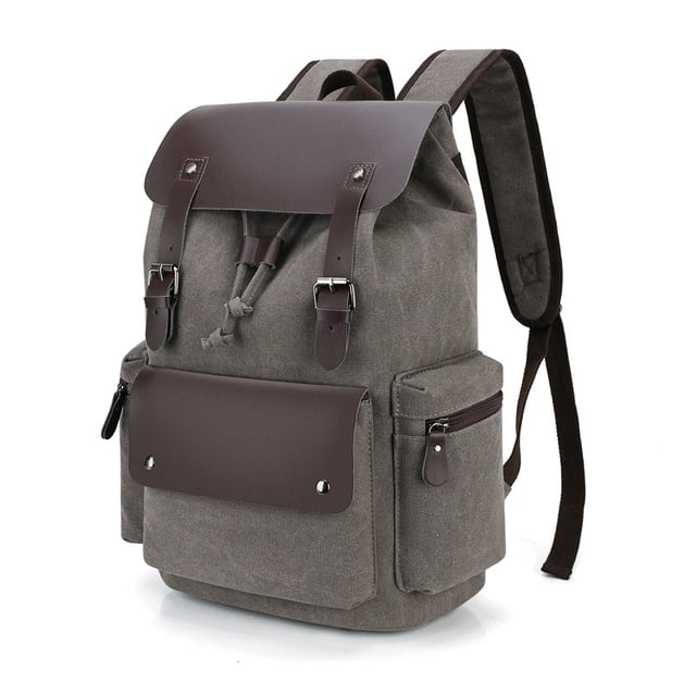 Mochila de lona encerada impermeable, bolsa para computadora portátil de negocios, mochila para senderismo al aire libre