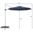 thumbnail image 2 of Parasol Déporté de Patio 11 Pieds Rotation 360° Inclinaison Extérieure Bleu, 2 of 10