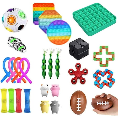 25/29 Pieces Fidget Toy Sets Fidget Sensory Bubble Popper Toys Pack for ...