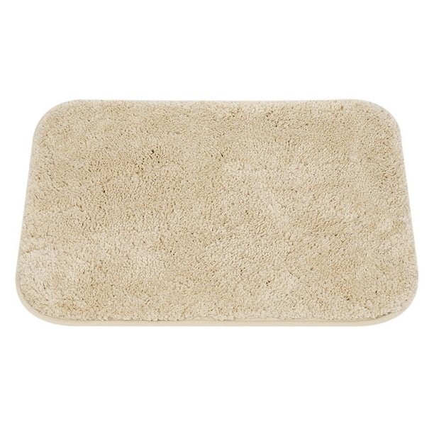 Bathroom Shaggy Bath Mat Fluffy Nonslip Door Floor Rug Beige 20" x 31