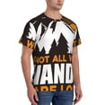thumbnail image 2 of Bixox Men's Not All Who Wander Are Lost4 Printed Short Sleeve Skinny Athletic T-Shirt, 2 of 6