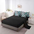 thumbnail image 5 of Castle Fairy Halloween Skull King Bedding 7pcs,Gothic Flower Rose King Bed in a Bag,Ivory Teal Black,Black Reversible, 5 of 7