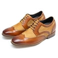 thumbnail image 4 of CMR CHAMARIPA Height Increasing Shoes - Mens Shoes With Height - Brown Genuine Leather Brogues Wingtip Shoes 7CM / 2.76Inches, 4 of 4