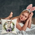 thumbnail image 4 of Matoen Spring Bunny Throw Pillow Covers 18x18, Rabbit Spring Decorative Pillows Case Soft Linen Cushion Covers for Couch Sofa Patio Garden Spring Decor, 4 of 6