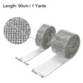 thumbnail image 2 of Uxcell 4 Roll 4 Yard 13.5/27mm Self Adhesive Crystal Rhinestone Ribbon for Crafts Project, Silver, 2 of 5
