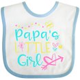thumbnail image 3 of Inktastic Papa's Little Girl with Hearts Flower and Butterfly Girls Baby Bib, 3 of 4
