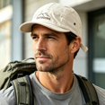 thumbnail image 5 of Ceisia Men 5 Panel Short Brim Outdoor Cap Lightweight Breathable Sports Sun Baseball Hat Beige Free Size Gift, 5 of 7