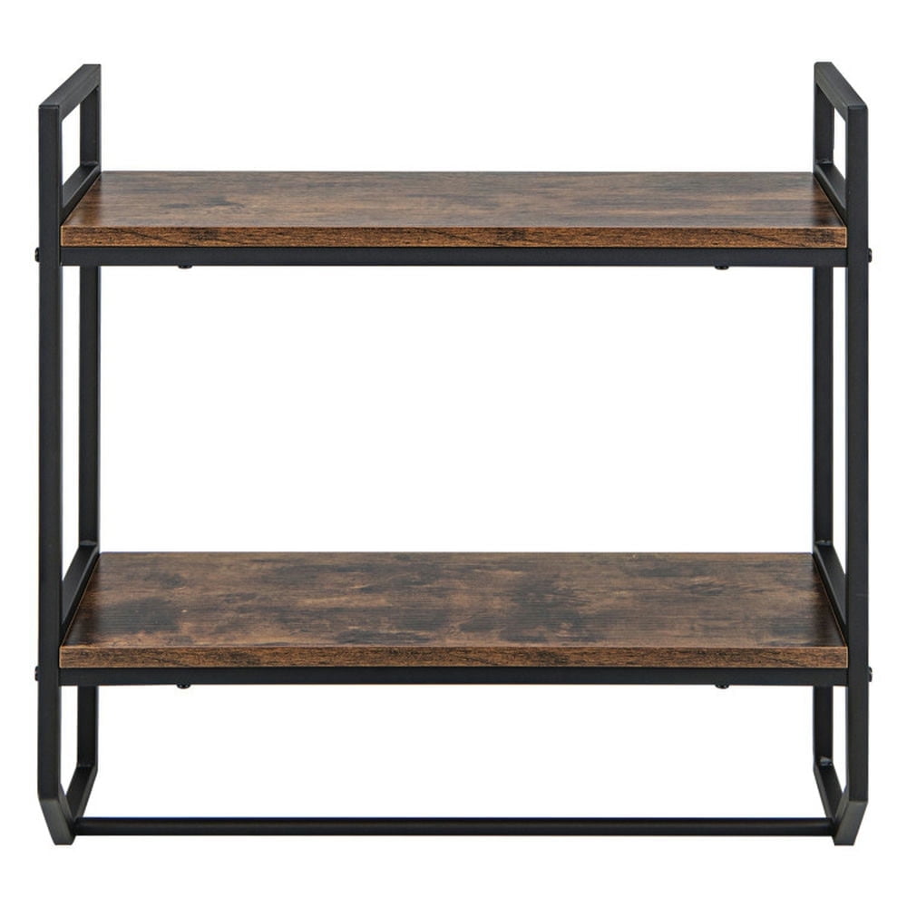 Demi Bonn Wall Mounted Towel Warmer, Towel Rack, Towel Holder, Over the Toilet Shelf Wall Mounted with Metal Frame, for Bathroom, Kitchen, Rustic Brown