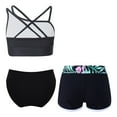 thumbnail image 2 of HULIJA Kids Girls 3 Piece Tankini Swimsuits Crop Top Bottom Sleeveless Surfing Bathing Suit Swimwear Black 14, 2 of 7