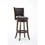 Boraam Wood Augusta Bar Height Swivel Bar Stool in Cappuccino Finish
