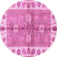thumbnail image 1 of Ahgly Company Indoor Round Oriental Pink Traditional Area Rugs, 4' Round, 1 of 4