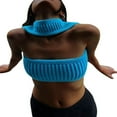 thumbnail image 1 of Haut Tube Tricoté à Col Halter pour Femmes Été Sans Manches Crop Top Ajusté Dos Nu, 1 of 6