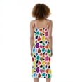 thumbnail image 2 of Colorful Cow Pattern Print Slim Fit Midi Cami Dress, Farmer Gifts Fashion Summer Maxi Sexy Casual Dress For Women, 2 of 4