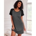 thumbnail image 5 of Ekouaer 3 Pack Nightgowns for Women Short Sleeve Sleepshirt Button Down Nightshirt Soft Pajamas Dress Casual Sleepwear, 5 of 6