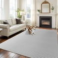 thumbnail image 3 of 5x7 Area Rugs for Living Room, Gray Striped Non Slip Area Rugs for Kitchen Bedroom Entryway, Modern Minimalist Vertical Stripes Lines Washable Carpet Runner Rug Floor Mats for Bedroom Home Decor, 3 of 9