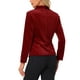 thumbnail image 3 of BLAZER DE VELVET PARA MUJER CHIC INSPIRADOR COLOR SÓLIDO CON SOLAPA Y UN BOTÓN CHAQUETA DE TRAJE PARA TRABAJAR XL ROJO, 3 of 6