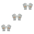 thumbnail image 3 of Sonducket 1 par de guantes de invierno para niños, pequeñas cubiertas para dedos artesanales de punto con patrón de dragón para niños, al aire 3piezas Gris Sonducket CBP342256, 3 of 6