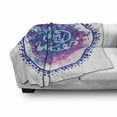 thumbnail image 3 of Wording Soft Flannel Fleece Throw Blanket, Inspirational Words on Watercolor Brushstroke Background Retro Print, Cozy Plush for Indoor and Outdoor Use, 70" x 90", Blue Purple, by Ambesonne, 3 of 6